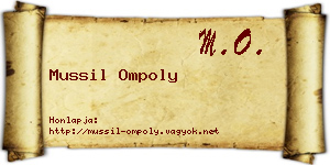 Mussil Ompoly névjegykártya